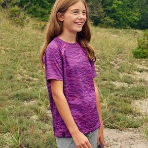 L.L. Bean Trail Tee, Kids' M 10-12, Plum, NWT